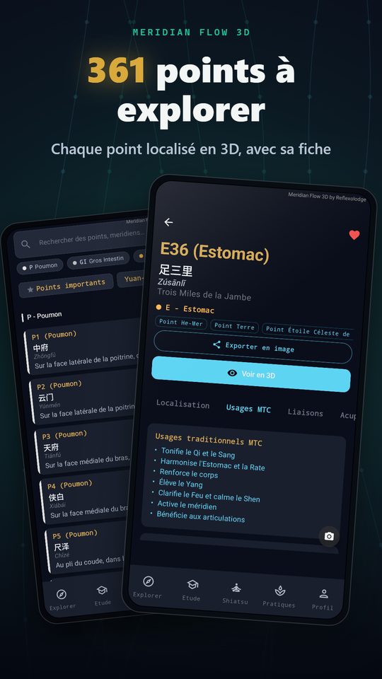 361 points à explorer — Chaque point localisé en 3D, avec sa fiche