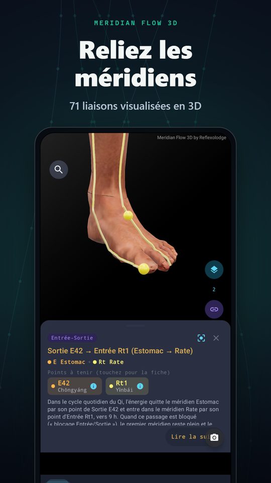Reliez les méridiens — 71 liaisons visualisées en 3D