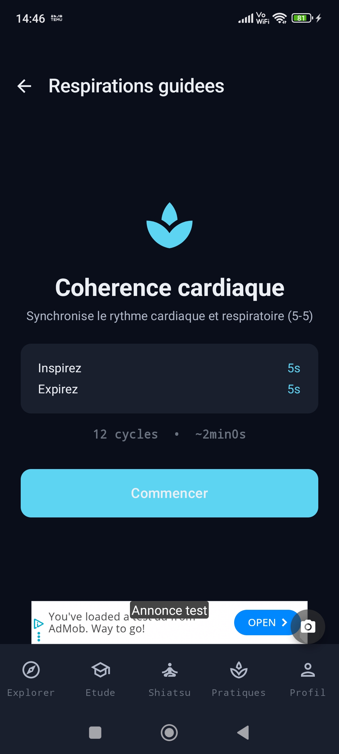 Respiration cohérence cardiaque